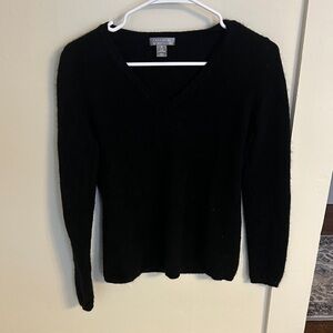 Black V-Neck Cashmere Sweater